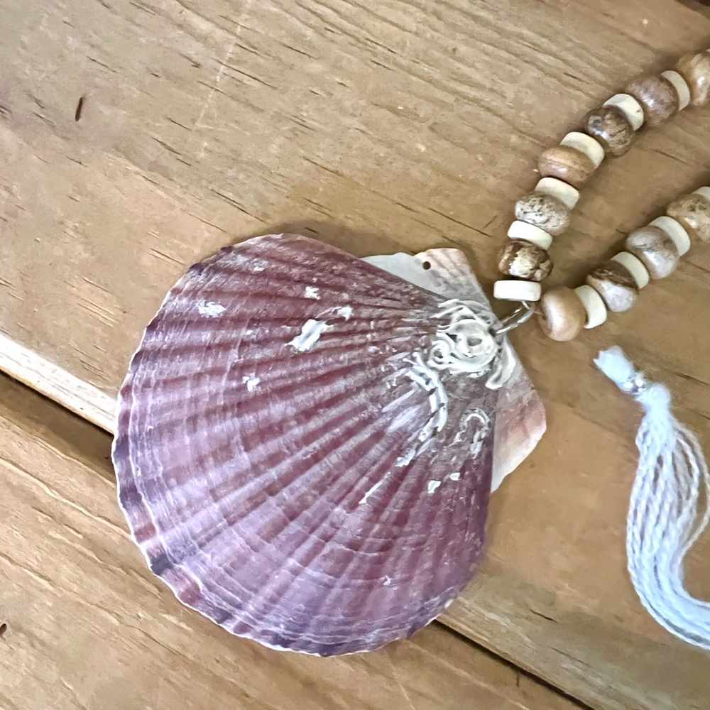 New! Free People Love Letter To The Sea Shell Necklace With Adjustable Ribbon - Picture 5 of 6